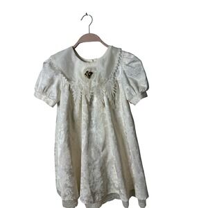 Vintage Rose Cottage Girl's Size 8 Medium M lace Victorian girls